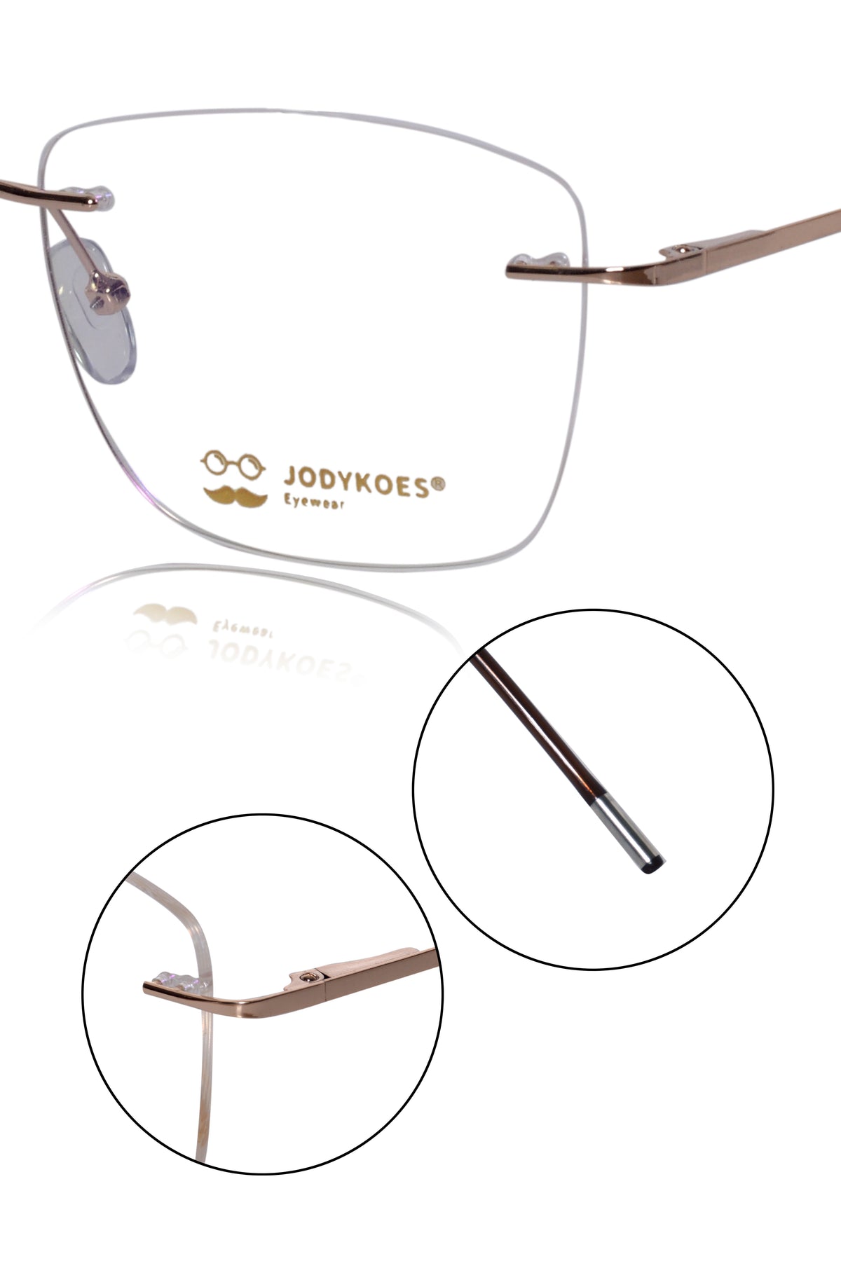 Jodykoes Square Signature Rimless Frame (Gold)