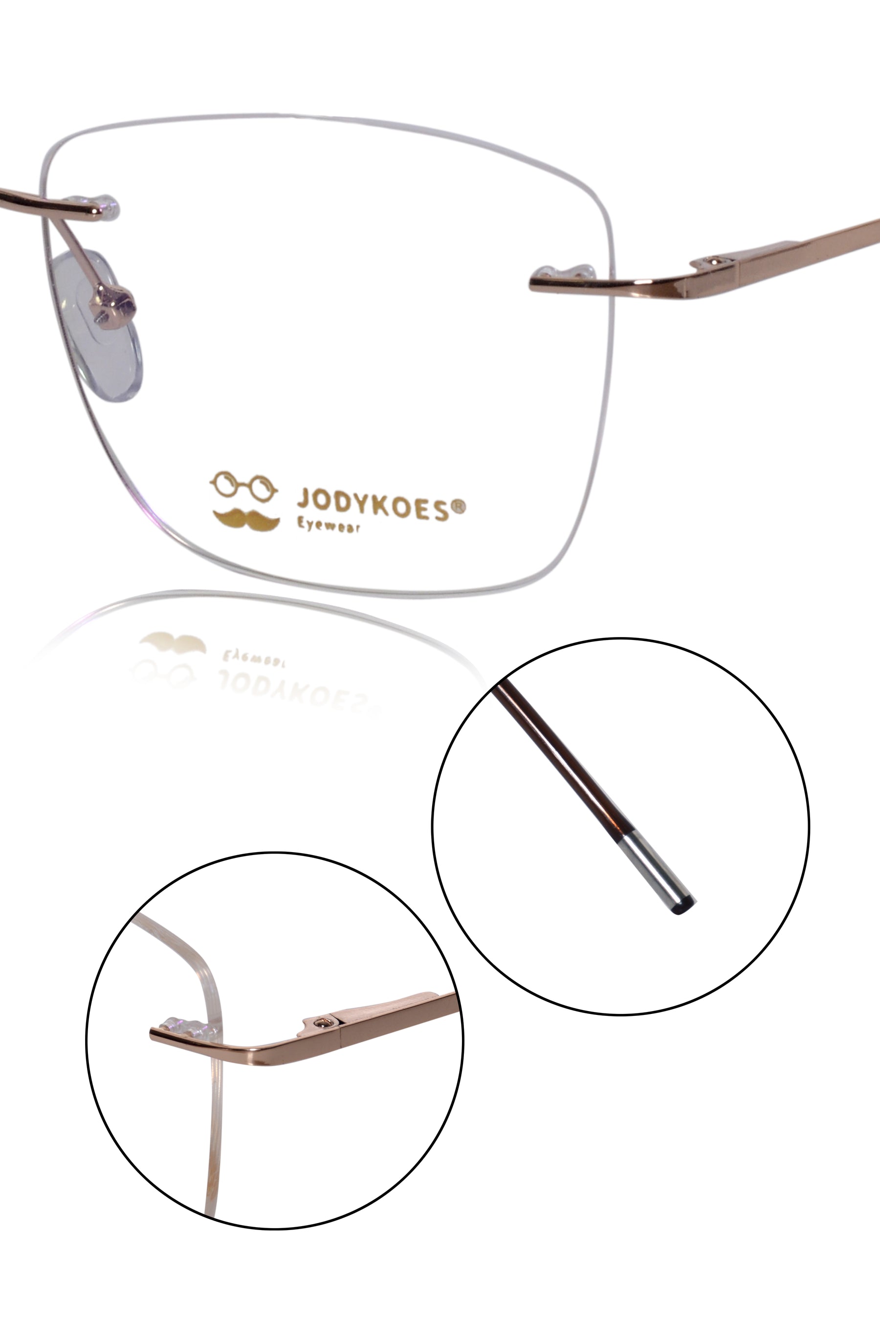 Jodykoes Square Signature Rimless Frame (Gold)