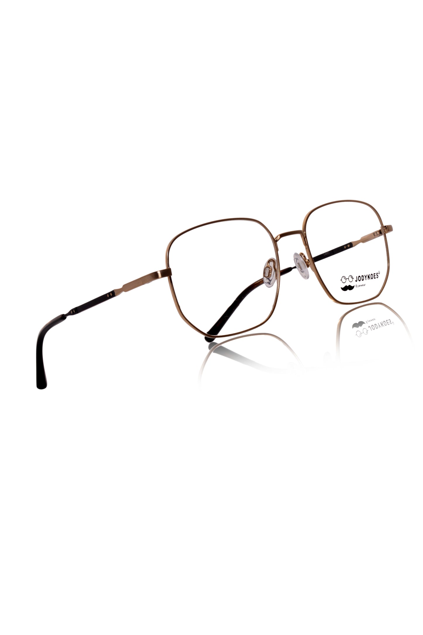 Jodykoes Luxury Series : Pure Titanium Metal Spectacle Eyeglasses | New Shape Square Metal Eyewear Frame (Matte Gold)