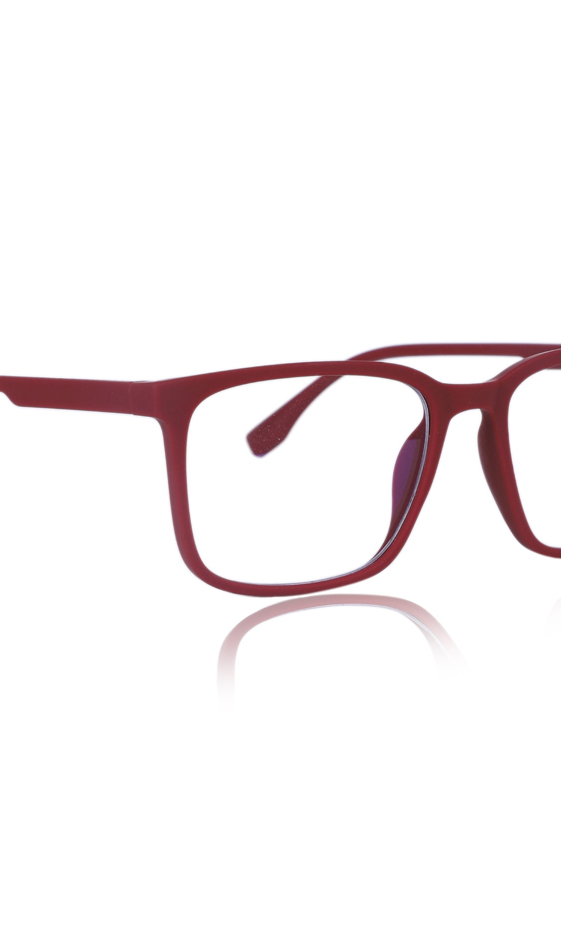 Jodykoes® Colour Series : Vibrant colours eyewear rectangle frames with anti glare and blue filter eyeglasses for men and women (Cherry Red) - Jodykoes ®