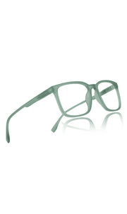 Jodykoes® Colour Series : Vibrant colours eyewear rectangle frames with anti glare and blue filter eyeglasses for men and women (Sky Green)