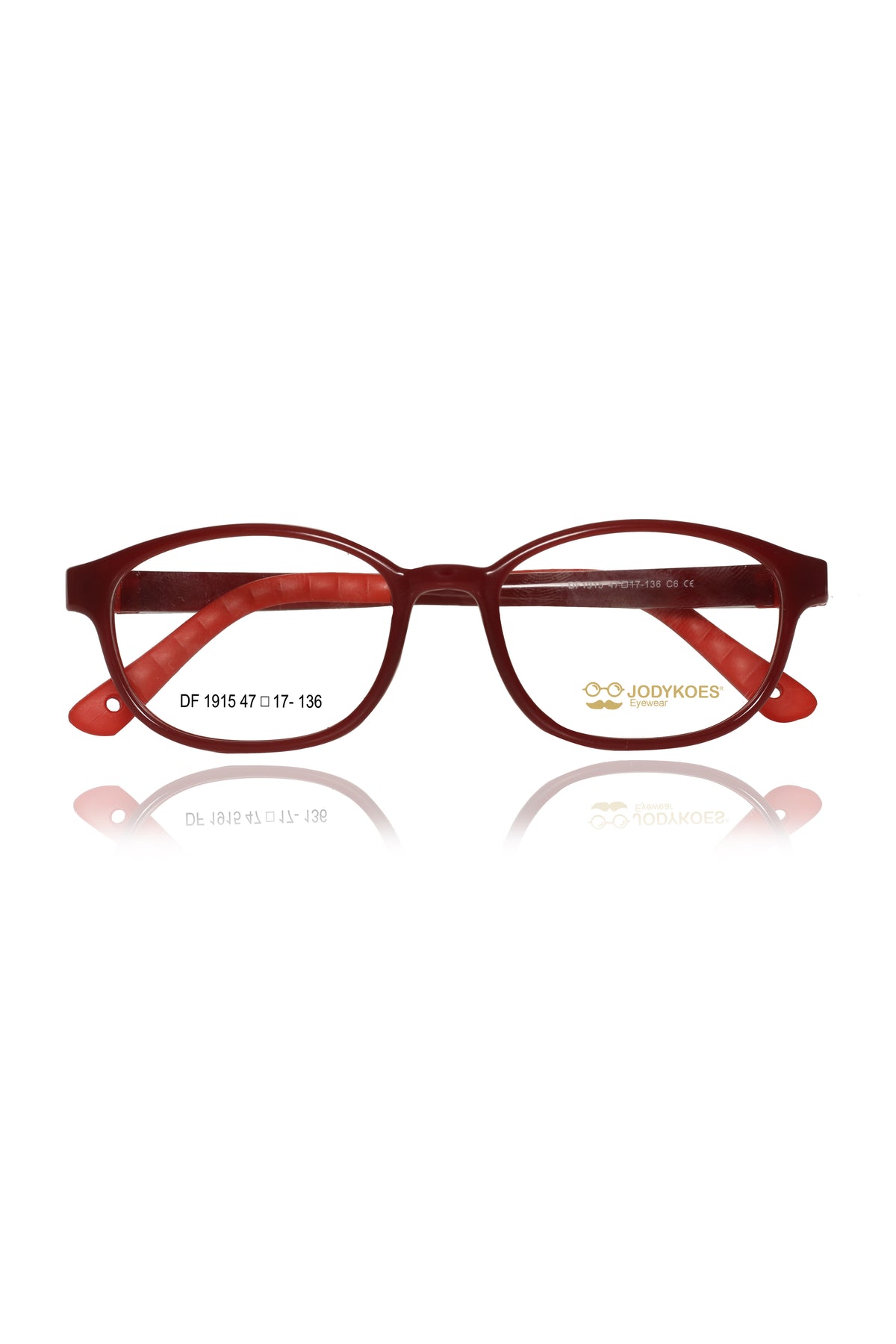 Jodykoes Kids TR90 Eyeglass Frames | Lightweight Flexible Kids Spectacle Frames (Red)