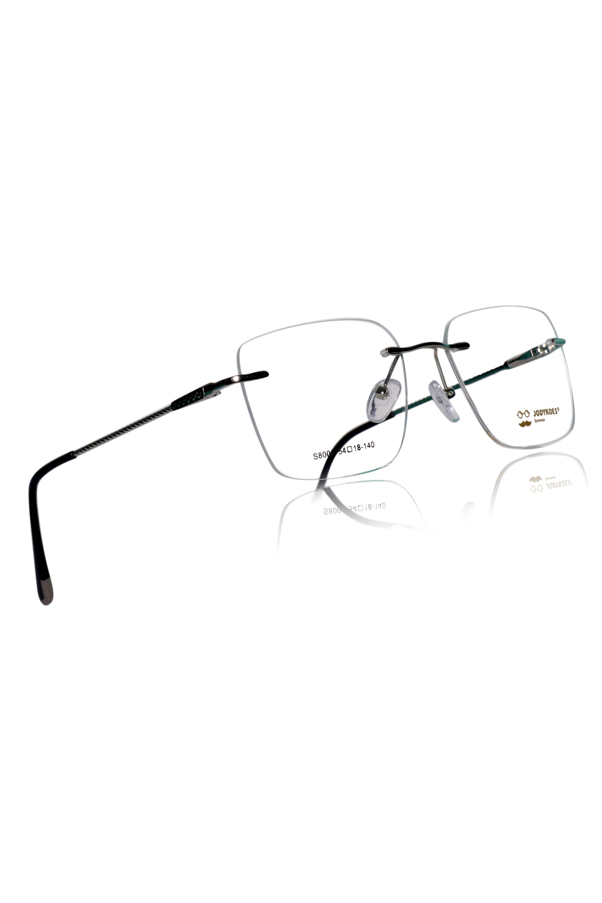 Jodykoes Square Signature Rimless Frame (Silver)