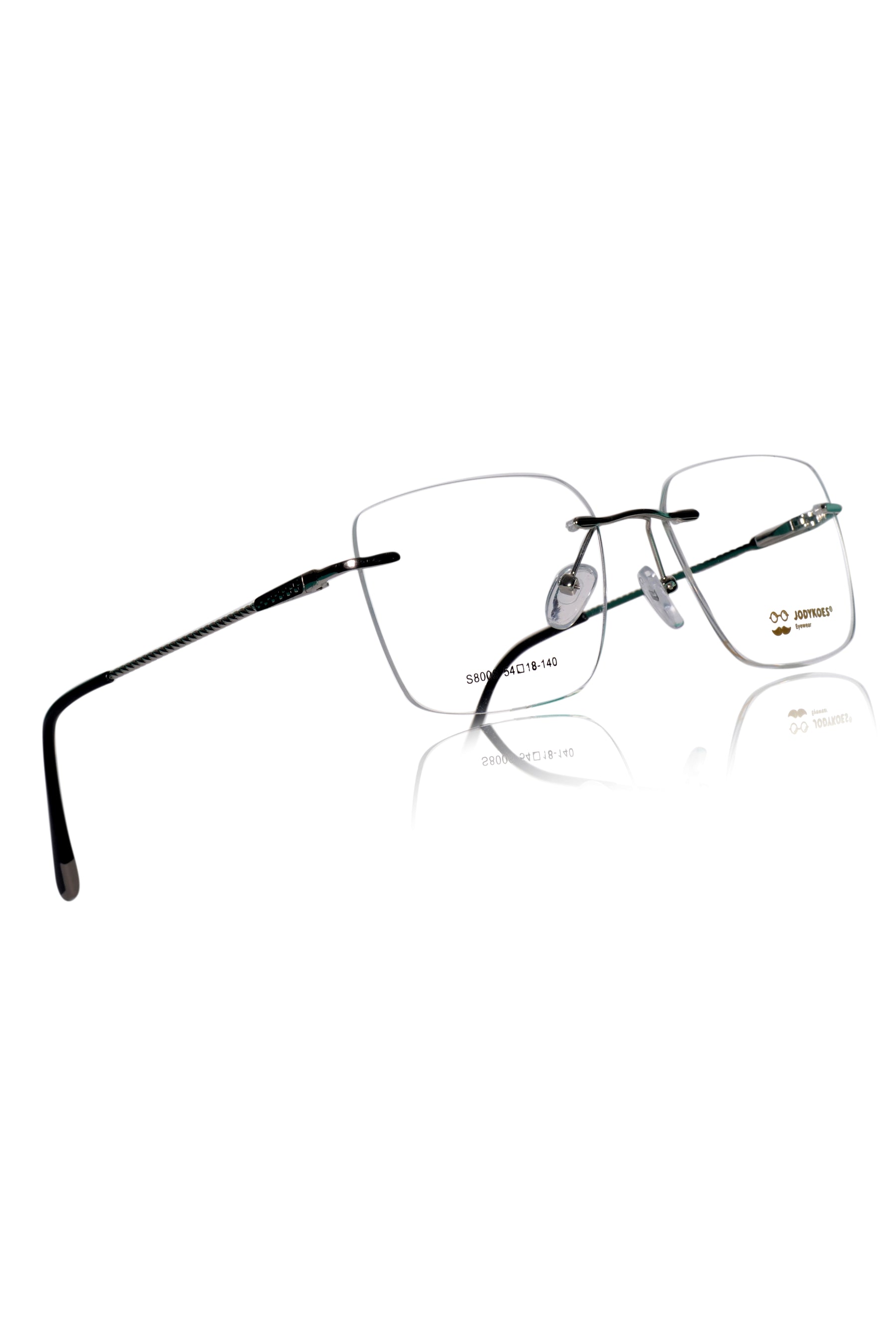 Jodykoes Square Signature Rimless Frame (Silver)