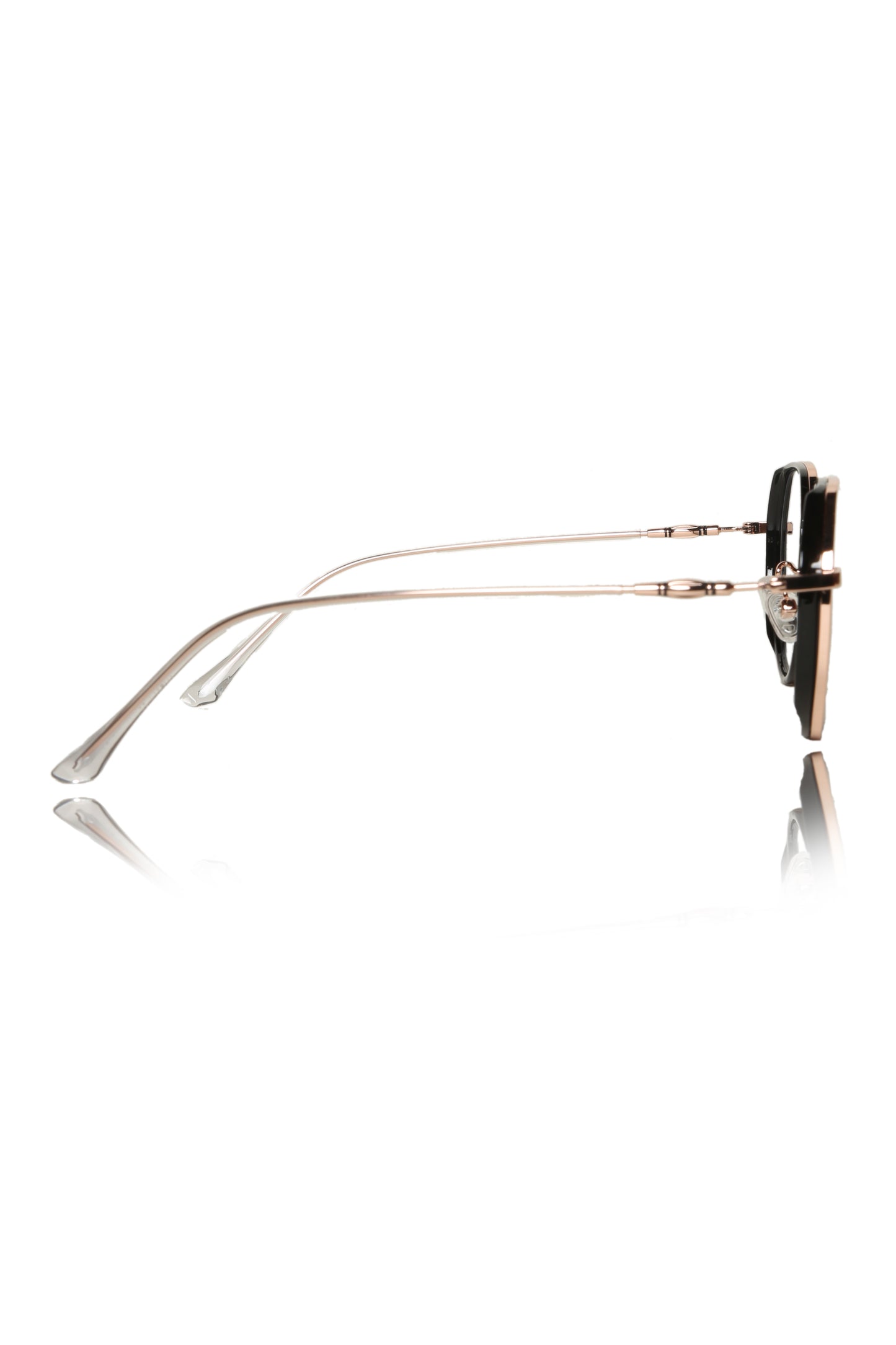 Jodykoes® Premium Series Round-Flat Top Eyewear Eyeglasses Spectacles Frame for Men and Women (Black Gold)