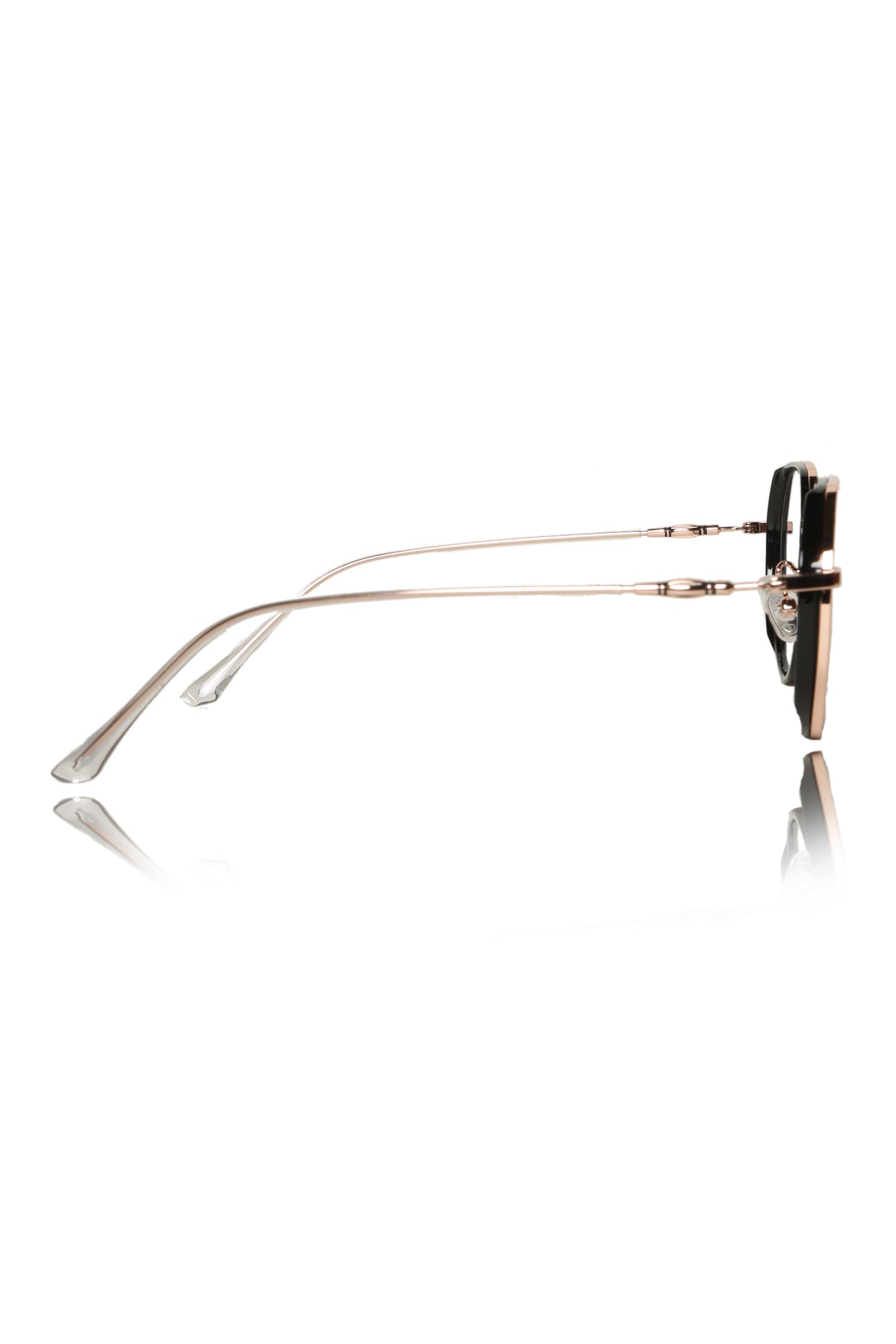 Jodykoes® Premium Series Round-Flat Top Eyewear Eyeglasses Spectacles Frame for Men and Women (Black Gold)