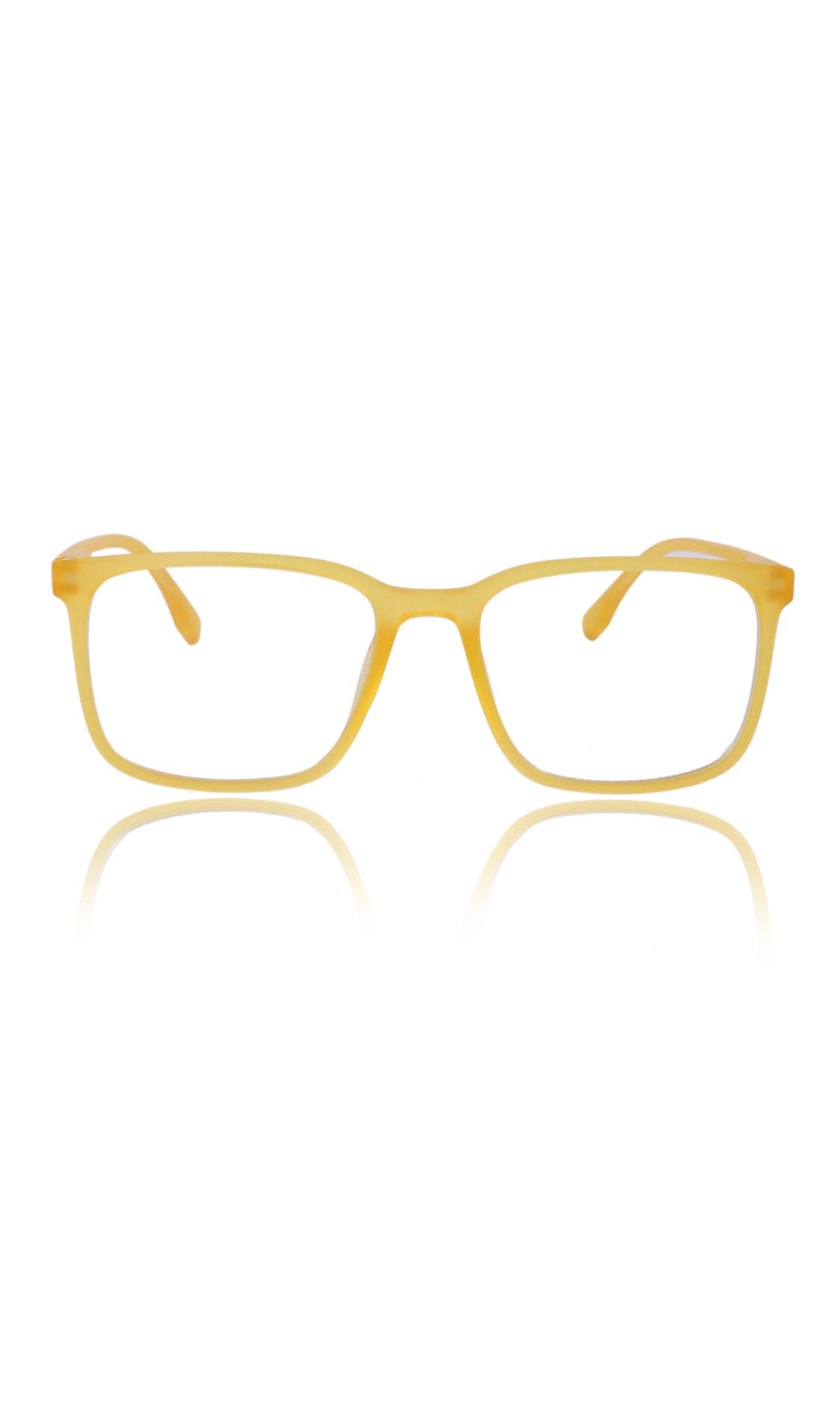 Jodykoes® Colour Series : Vibrant colours eyewear rectangle frames with anti glare and blue filter eyeglasses for men and women (Banana Yellow)