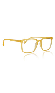 Jodykoes® Colour Series : Vibrant colours eyewear rectangle frames with anti glare and blue filter eyeglasses for men and women (Banana Yellow)
