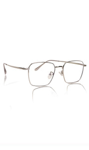 Jodykoes® Premium Series Metal Spectacle Frame With Anti-Glare Blue Light Blocking Eyeglasses for Men and Women | Computer and Mobile Phone Protection Eyewear Frames (Silver)