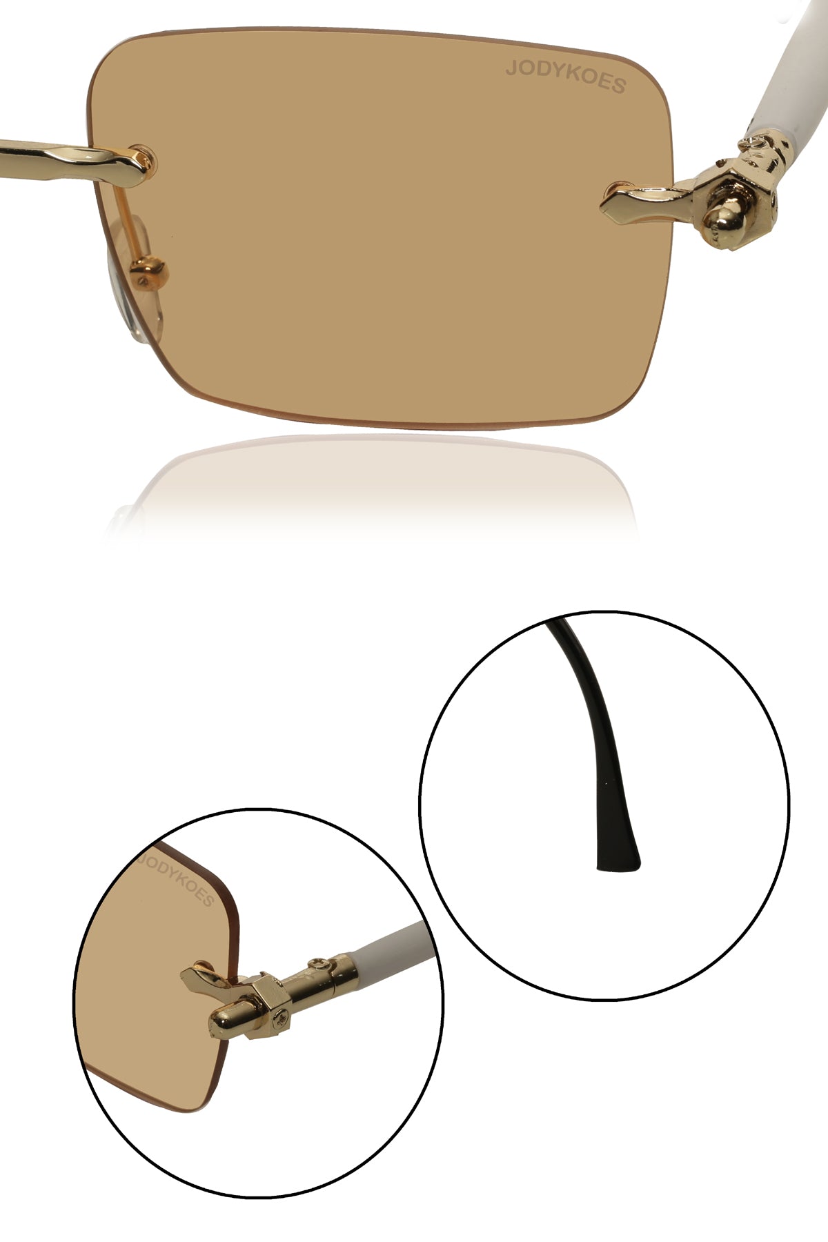 Jodykoes Legacy Rimless Sunglasses | UV400 Protection | Lightweight Stylish Eyewear