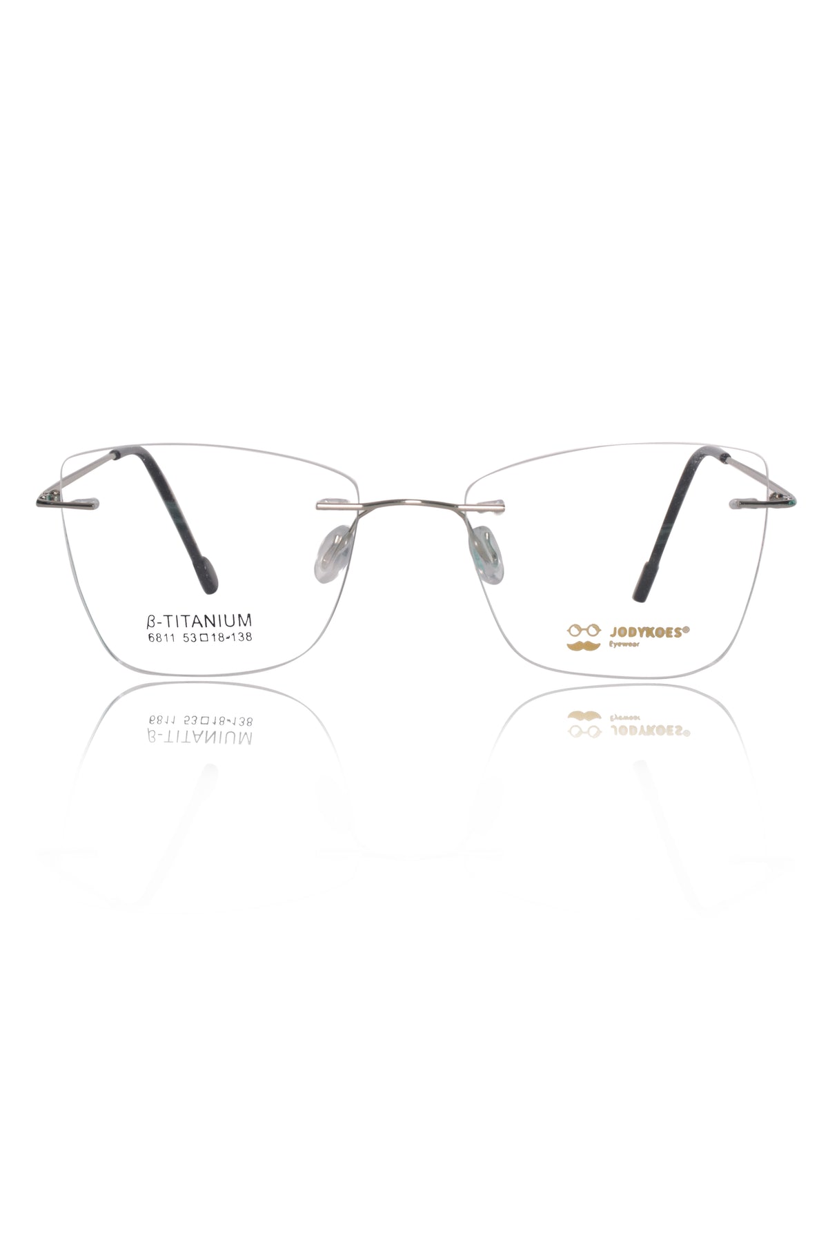 Jodykoes Cat Eye Premium Rimless Frame (Silver)
