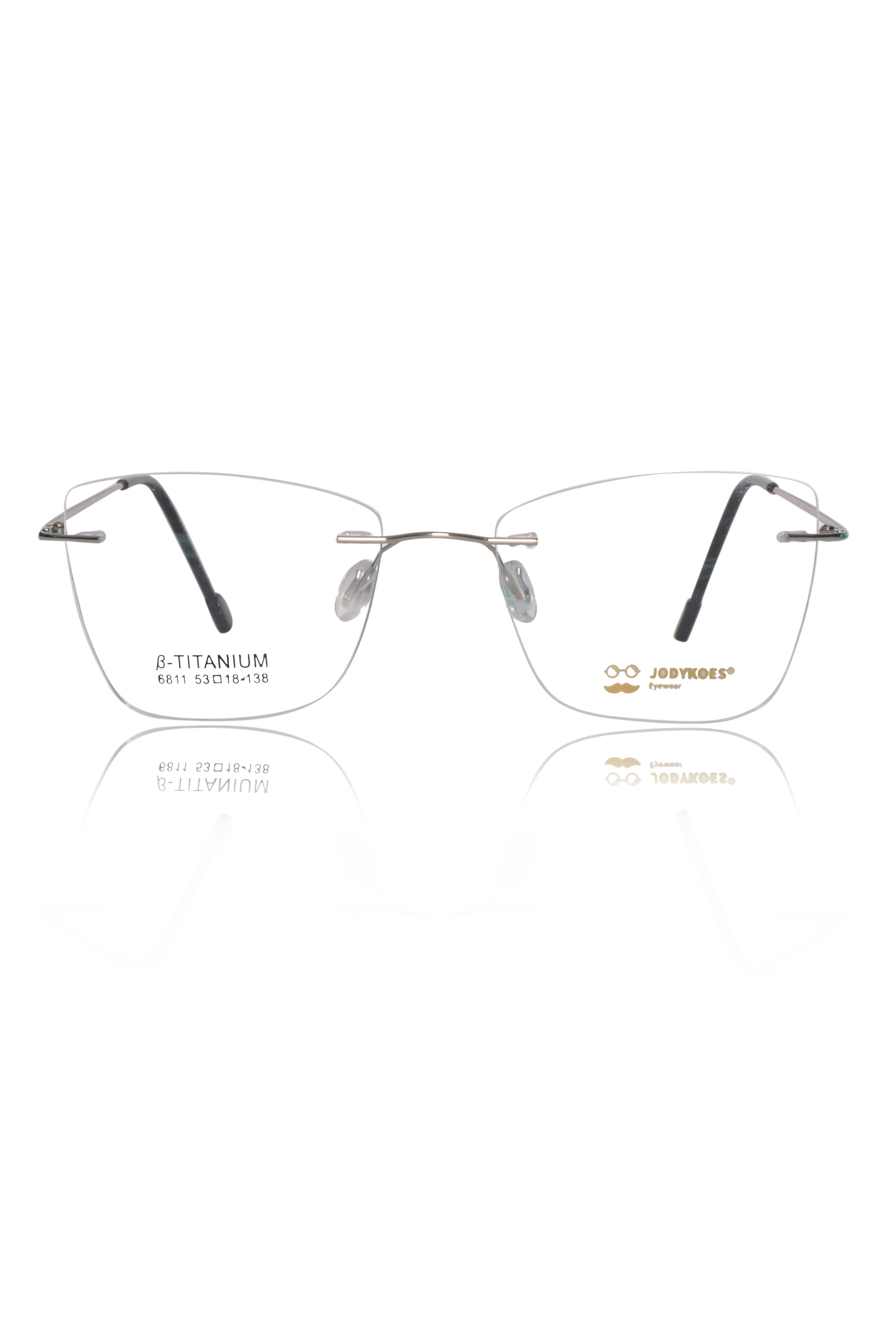 Jodykoes Cat Eye Premium Rimless Frame (Silver)