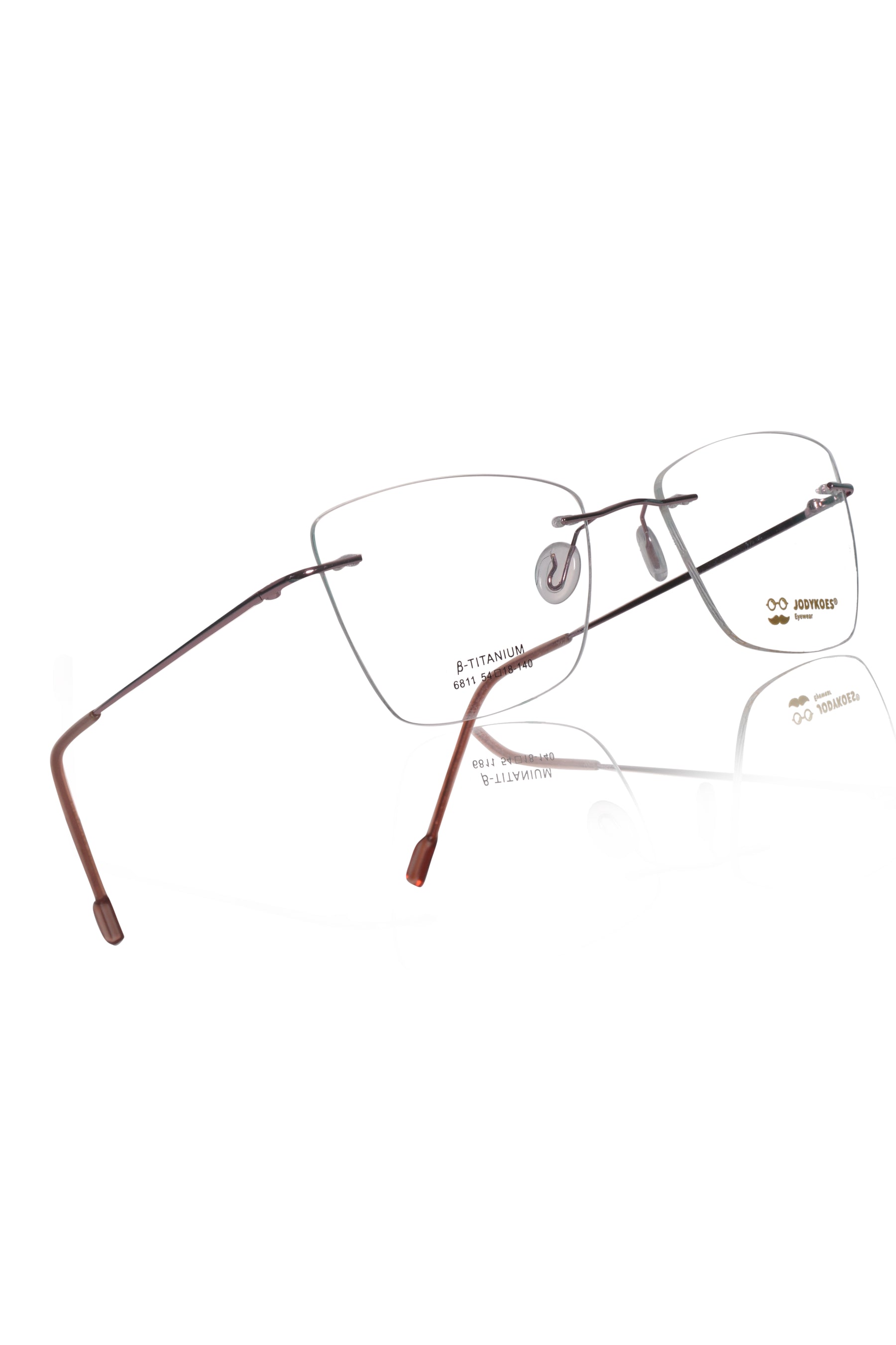 Jodykoes Cat Eye Premium Rimless Frame (Pink)