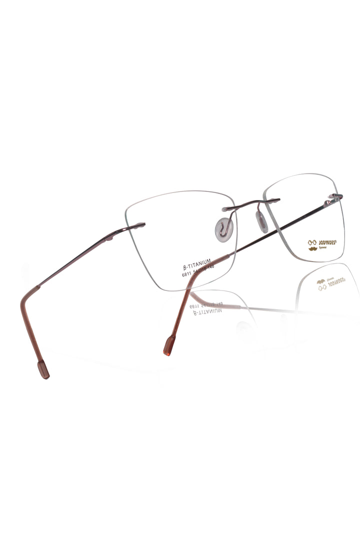 Jodykoes Cat Eye Premium Rimless Frame (Pink)
