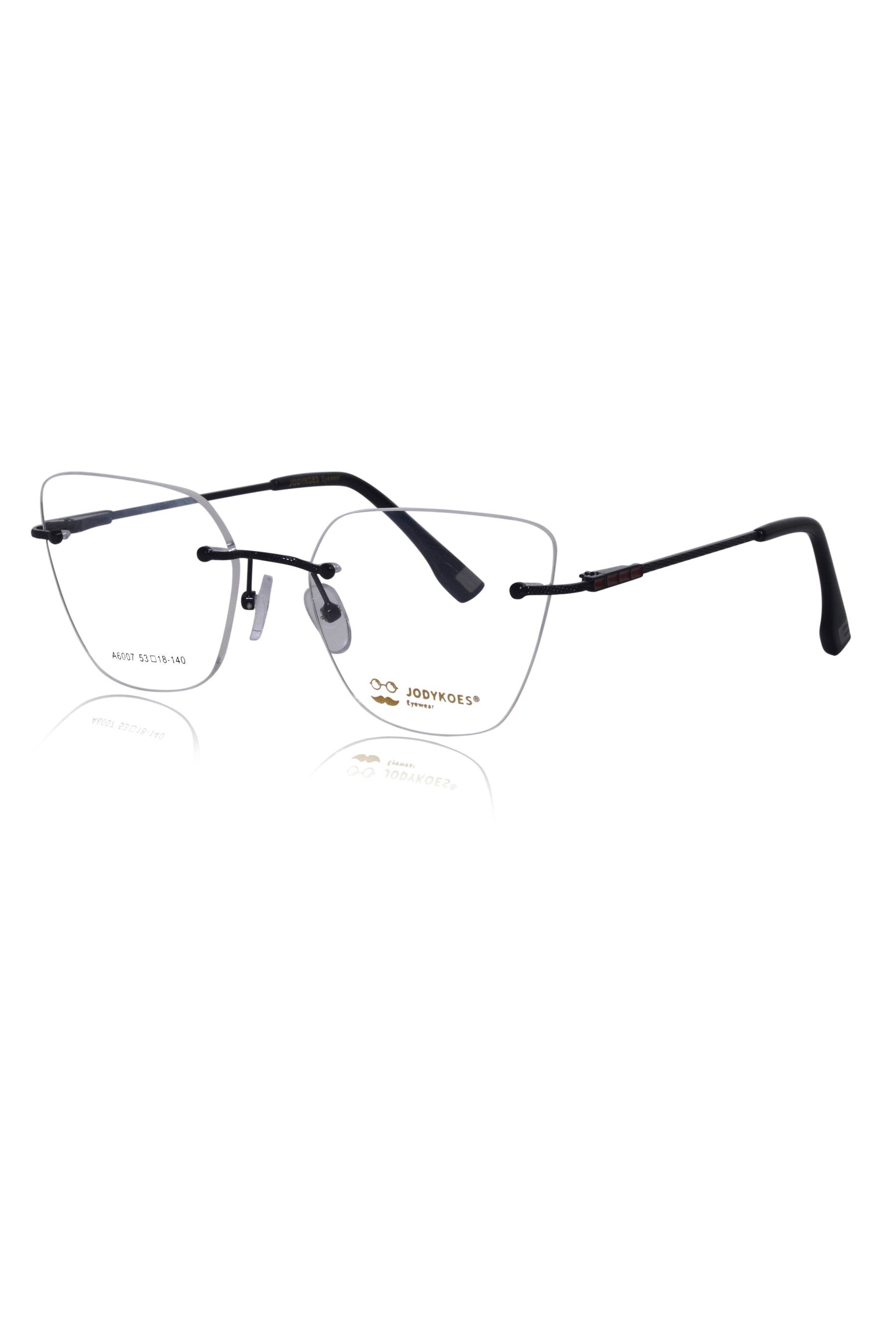 Jodykoes Cat Eye Signature Rimless Frame (Black)