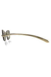Jodykoes Legacy Gold Cat Eye Rimless Sunglasses With Green Lens