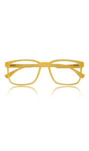 Jodykoes® Colour Series : Vibrant colours eyewear rectangle frames with anti glare and blue filter eyeglasses for men and women (Banana Yellow)