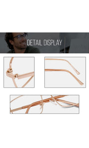 Jodykoes® New Full Rim Rectangular Blue Light Protection Computer Eyeglasses Metal Frame With Anti Glare and Blu Cut Glasses Spectacles for Men and Women Eyewear (Gold)