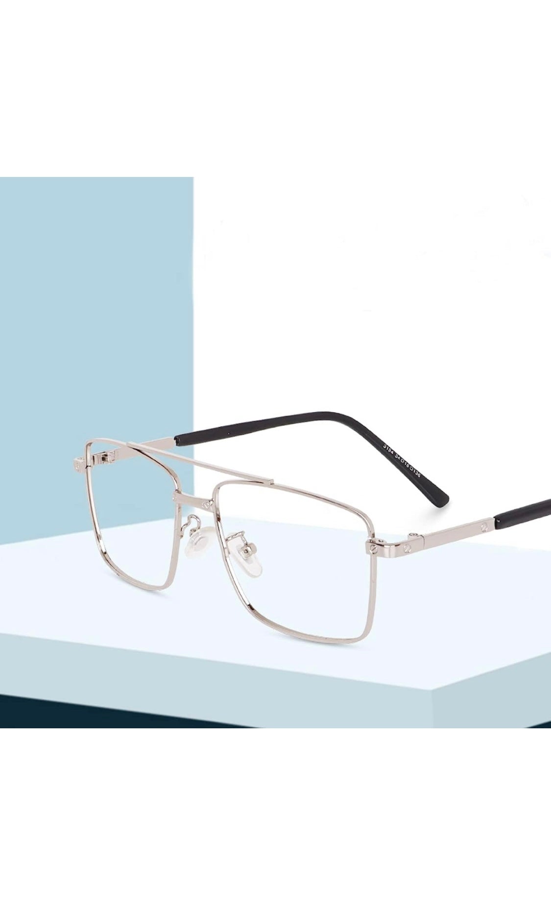 Jodykoes® New Full Rim Rectangular Blue Light Protection Computer Eyeglasses Metal Frame With Anti Glare and Blu Cut Glasses Spectacles for Men and Women Eyewear (Silver)