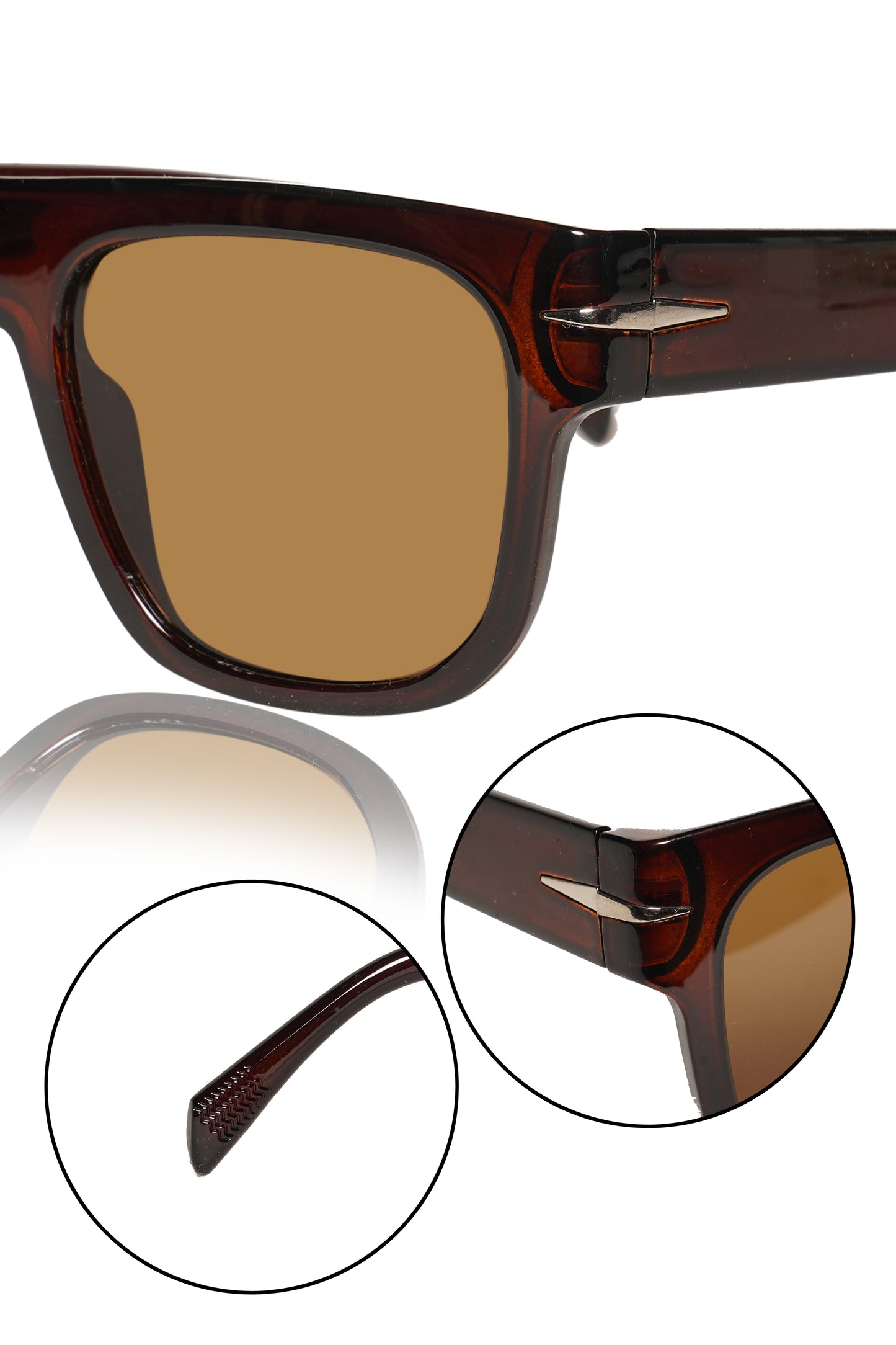 Jodykoes® Series Obsession : Premium Square Pure Acetate Sheet Designer Fashionable Sunglasses Eyewear Shades For Men and Women With UV Protection Eyeglasses Frame (Brown)