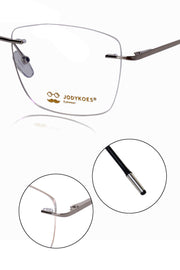 Jodykoes Square Signature Rimless Frame (Silver)