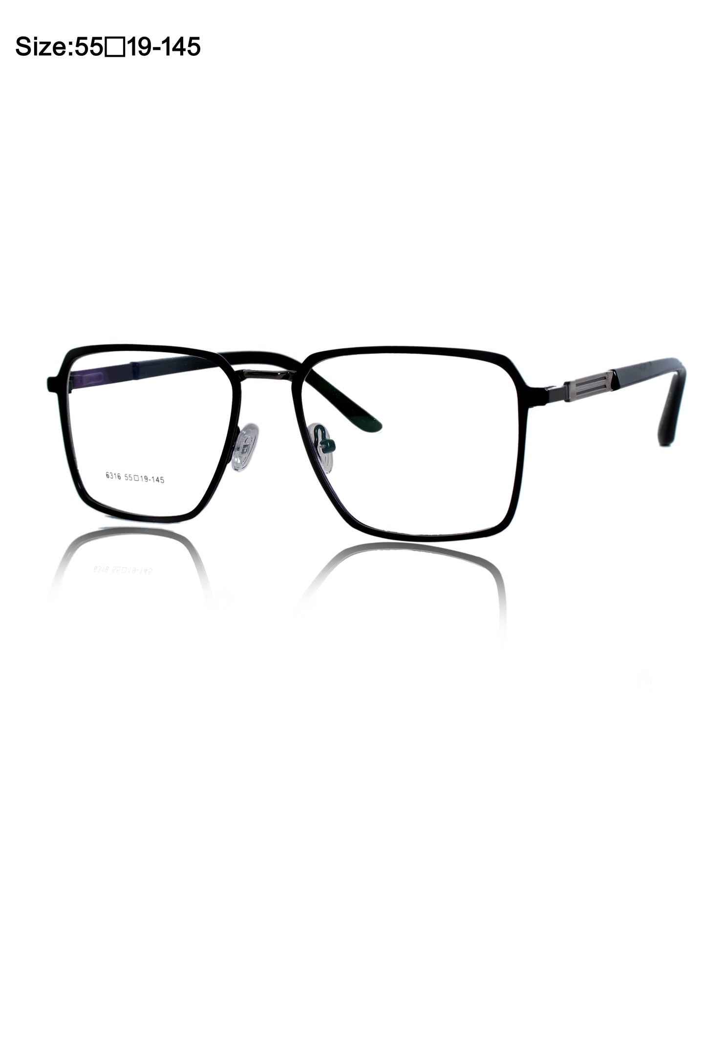 Jodykoes Founder's Edition Square Metal Titanium Eyeglass Frame | Premium Luxury Titanium Eyewear Glasses (Black-Silver)