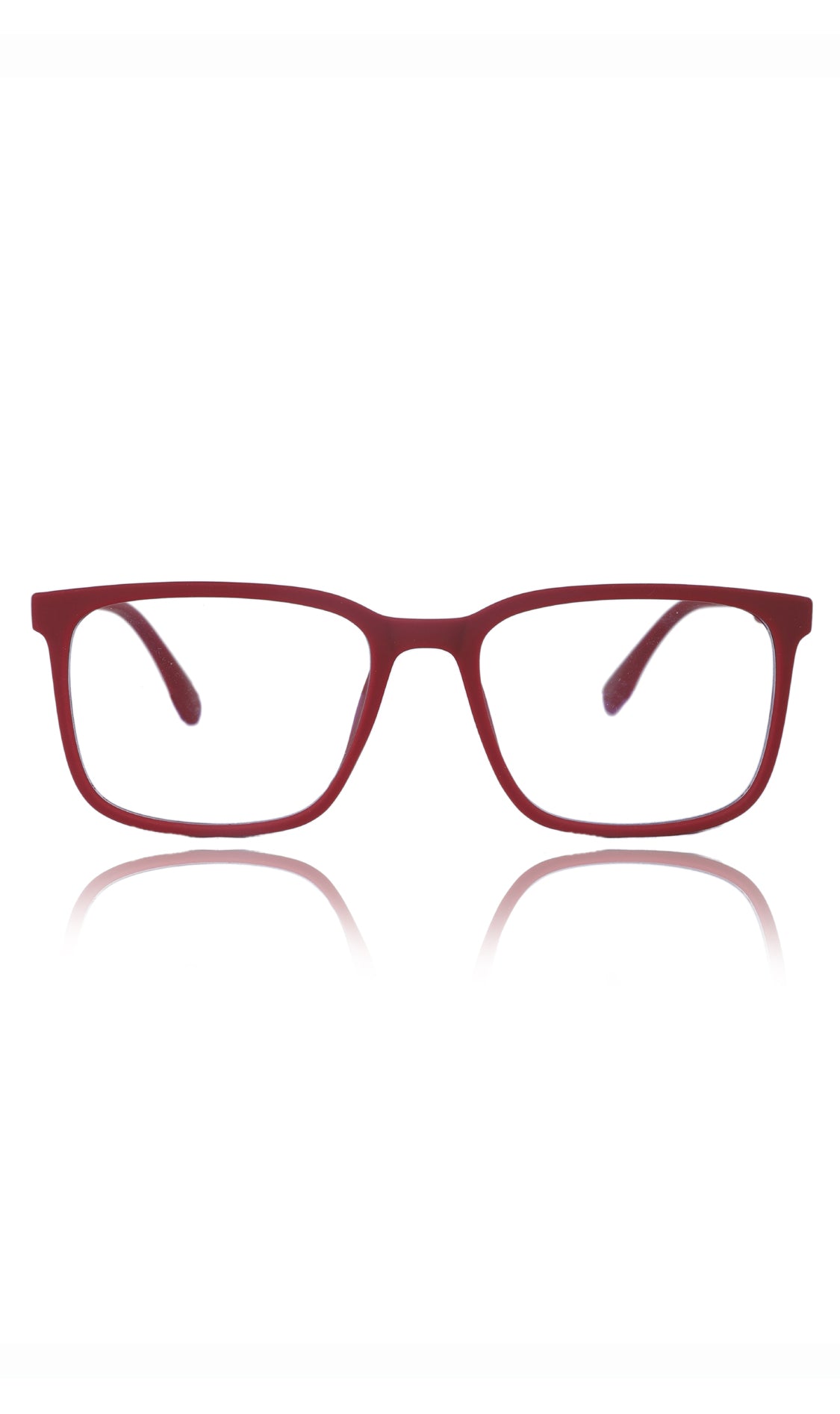 Jodykoes® Colour Series : Vibrant colours eyewear rectangle frames with anti glare and blue filter eyeglasses for men and women (Cherry Red)