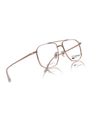 Jodykoes Luxury Series : Pure Titanium Metal Spectacle Eyeglasses | New Shape Double Bar Square Metal Eyewear Frame (Gold)