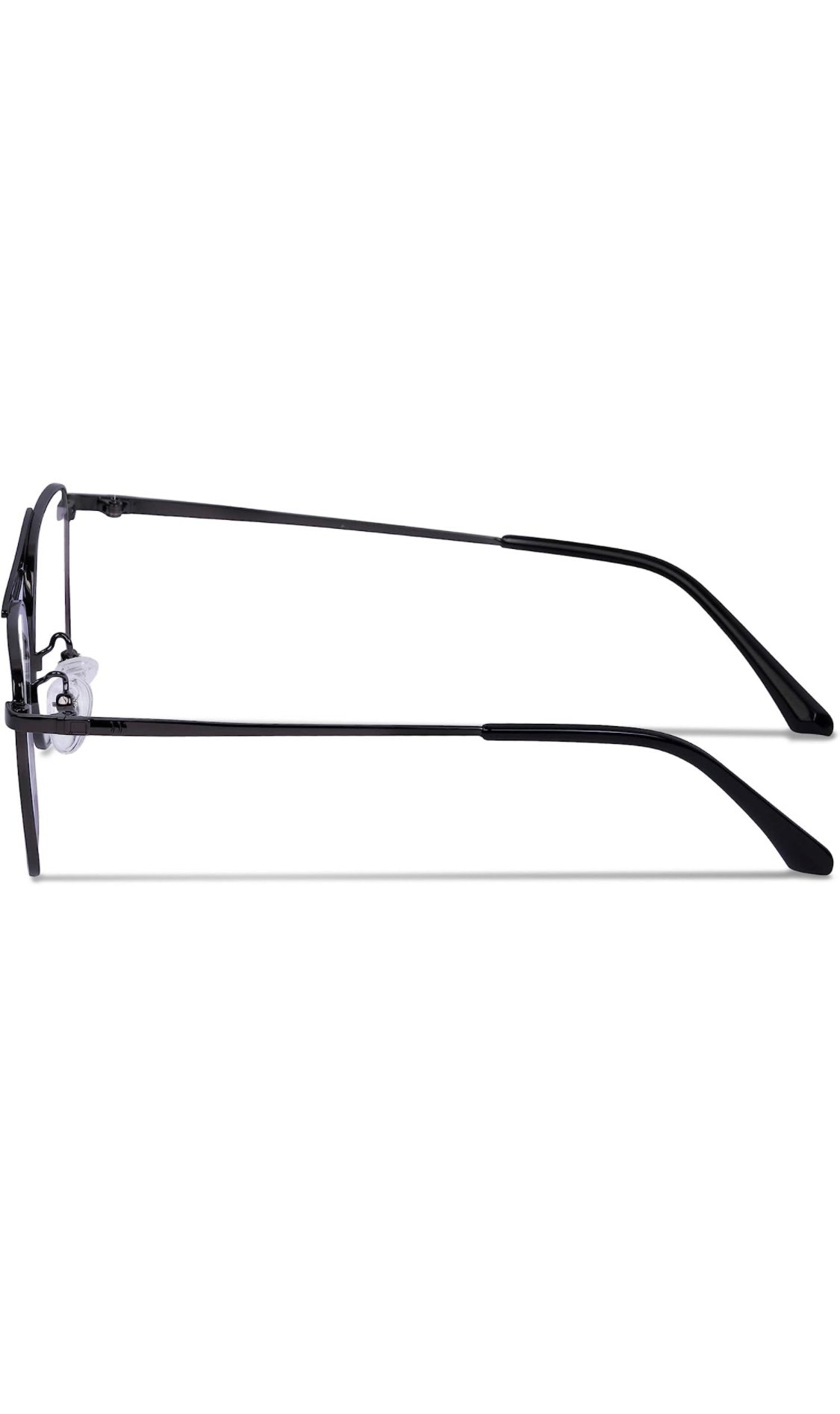 Jodykoes® New Model Square Shape Double Bar Metal Frame Blu Cut Anti Glare Eyeglasses Unisex for Computer, Laptop, Mobile Phone Protection Blue Rays Protection Spectacles Eyewear Frame (Black)
