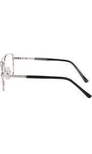 Jodykoes® New Full Rim Rectangular Blue Light Protection Computer Eyeglasses Metal Frame With Anti Glare and Blu Cut Glasses Spectacles for Men and Women Eyewear (Silver)