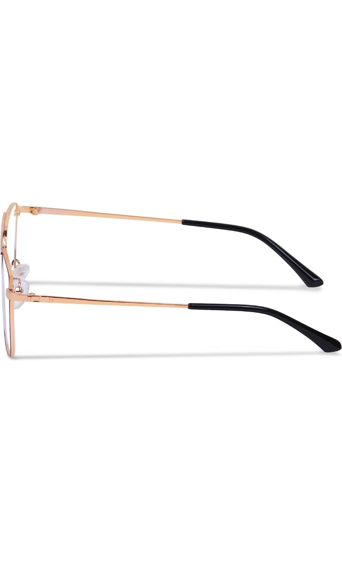 Jodykoes® New Model Square Shape Double Bar Metal Frame Blu Cut Anti Glare Eyeglasses Unisex for Computer, Laptop, Mobile Phone Protection Blue Rays Protection Spectacles Eyewear Frame (Black & Gold)