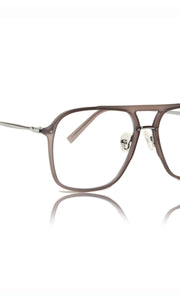 Jodykoes® Premium Series Double Bar Eyewear Eyeglasses Spectacles Frame for Men and Women (Matte Grey)