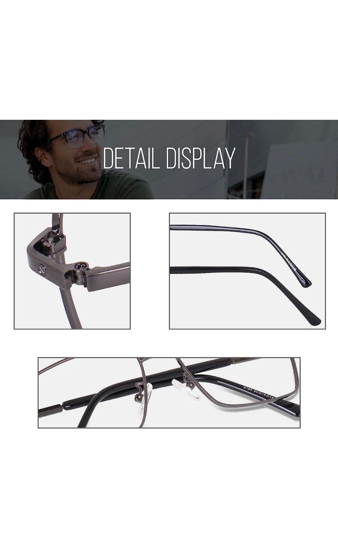 Jodykoes® New Full Rim Rectangular Blue Light Protection Computer Eyeglasses Metal Frame With Anti Glare and Blu Cut Glasses Spectacles for Men and Women Eyewear (Black)
