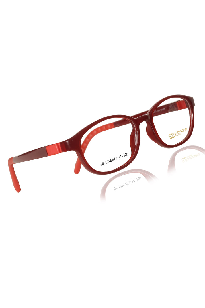 Jodykoes Kids TR90 Eyeglass Frames | Lightweight Flexible Kids Spectacle Frames (Red)