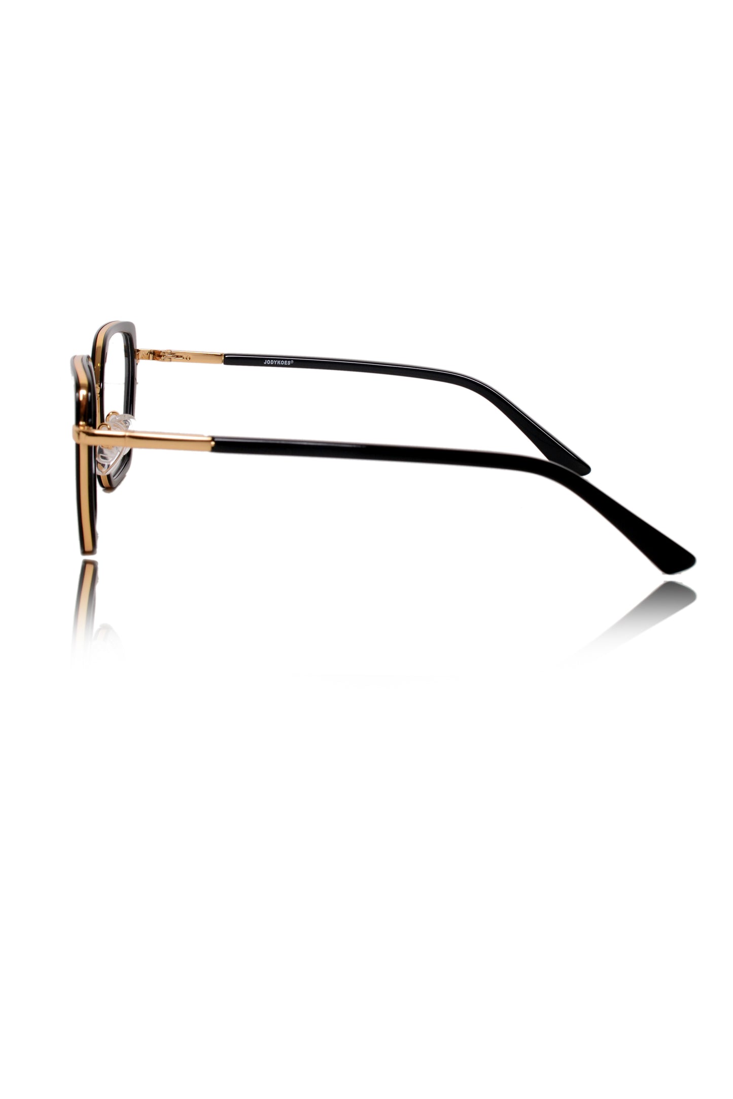 Jodykoes Luxury Series : Pure Titanium Metal Spectacle Eyeglasses | New Shape Cat Eye Metal Eyewear Frame (Black And Gold)