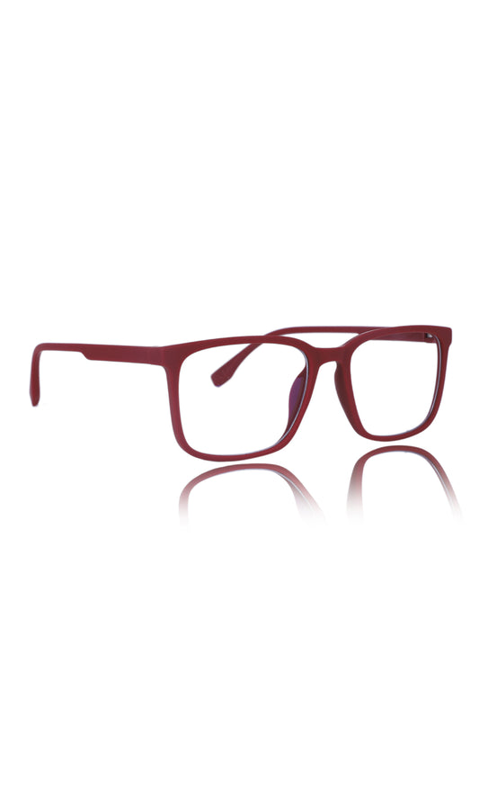 Jodykoes® Colour Series : Vibrant colours eyewear rectangle frames with anti glare and blue filter eyeglasses for men and women (Cherry Red)