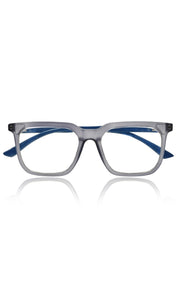 Jodykoes® Colour Frame Series: Stylish Square Spectacle Frames with Blue Ray Protection and Anti-Glare Glasses for Men and Women (Frosted Grey Blue)