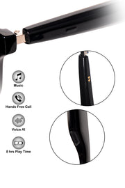Jodykoes Square Smart Sunglasses with Speaker and Voice Assistant