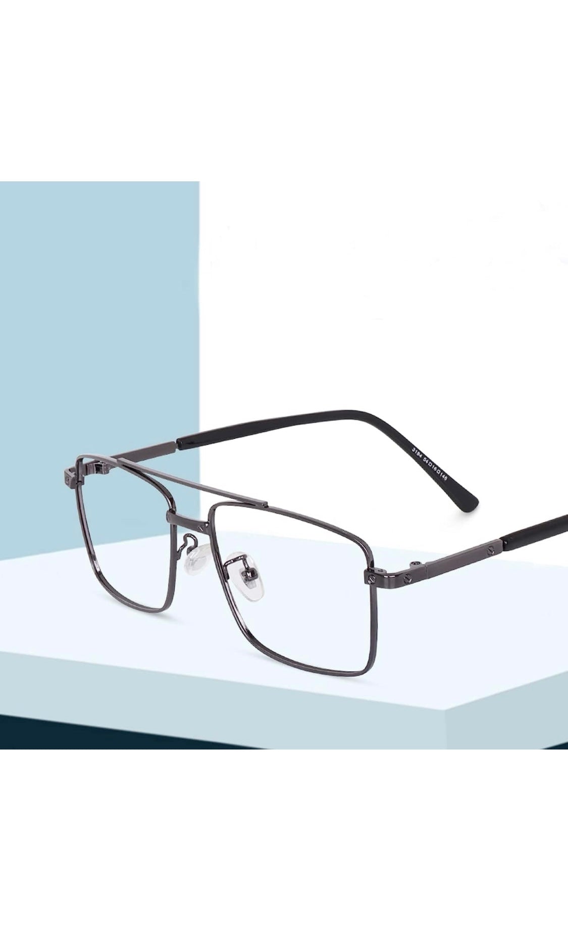 Jodykoes® New Full Rim Rectangular Blue Light Protection Computer Eyeglasses Metal Frame With Anti Glare and Blu Cut Glasses Spectacles for Men and Women Eyewear (Black)