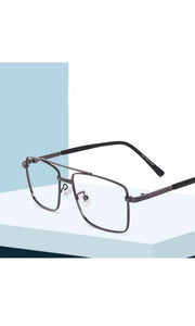 Jodykoes® New Full Rim Rectangular Blue Light Protection Computer Eyeglasses Metal Frame With Anti Glare and Blu Cut Glasses Spectacles for Men and Women Eyewear (Black)