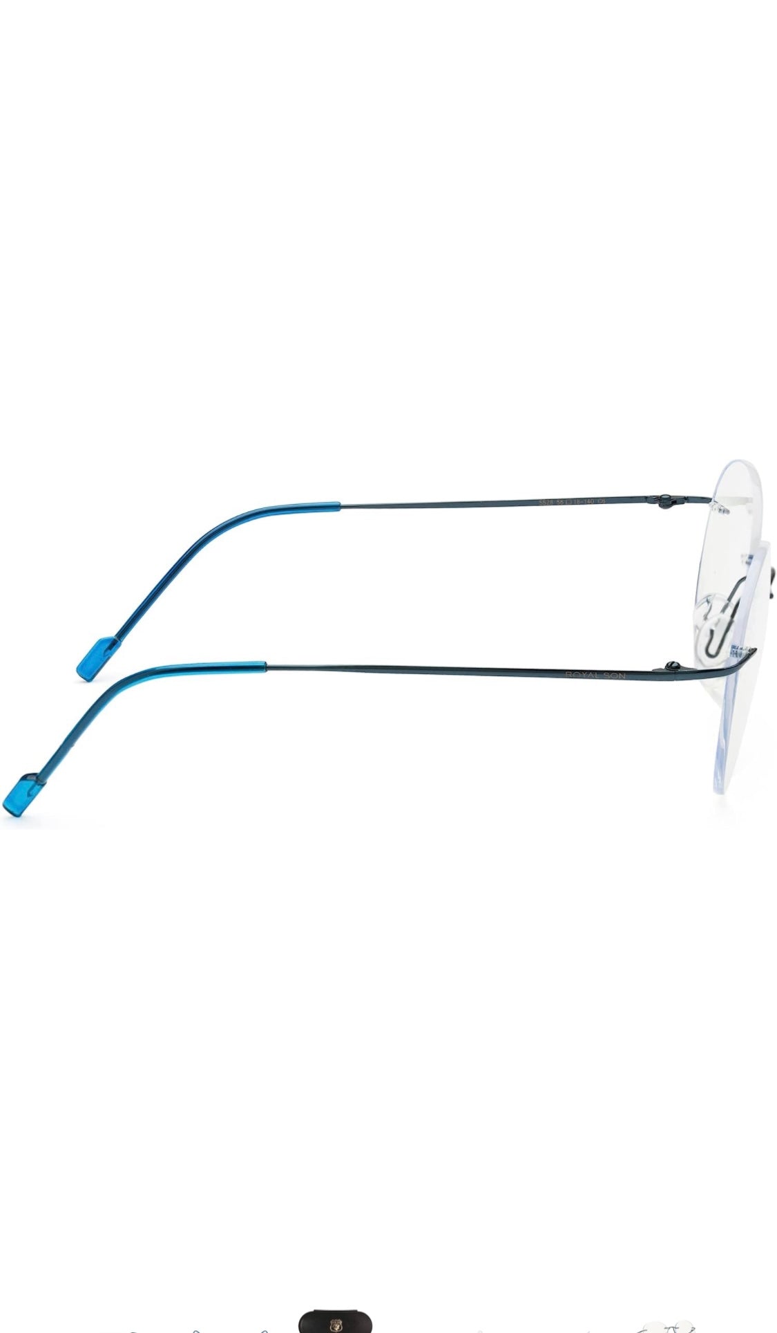 Jodykoes® Rimless Round Frame Zero Power Anti Glare Spectacle For Men and Women | Unisex Computer Eyeglasses Light Weight Round Frameless Eyewear (Blue) - Jodykoes ®
