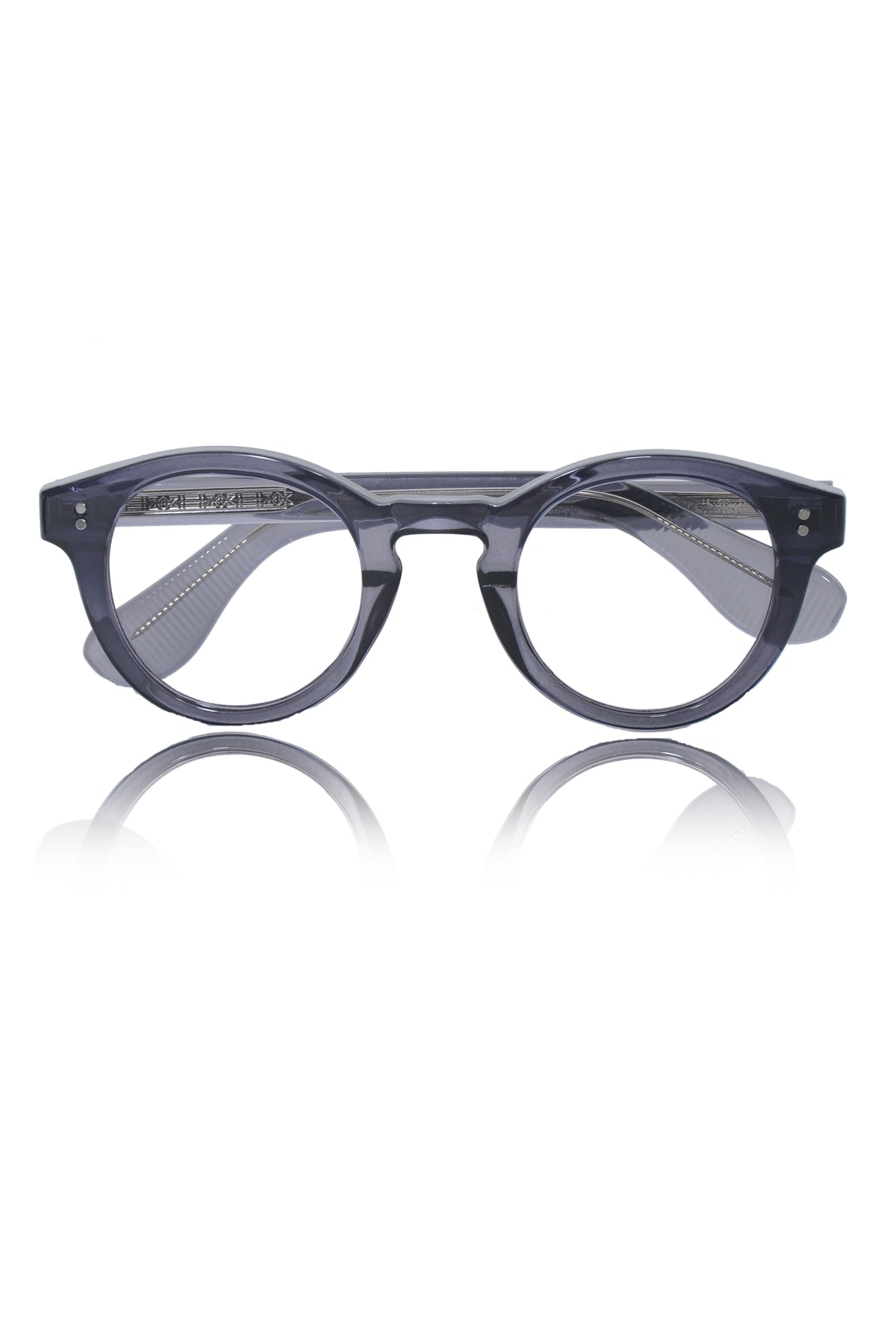 Jodykoes Founder's Edition Round Frame | Premium Pure Acetate Sheet Eyeglasses Frame (Crystal Gray)