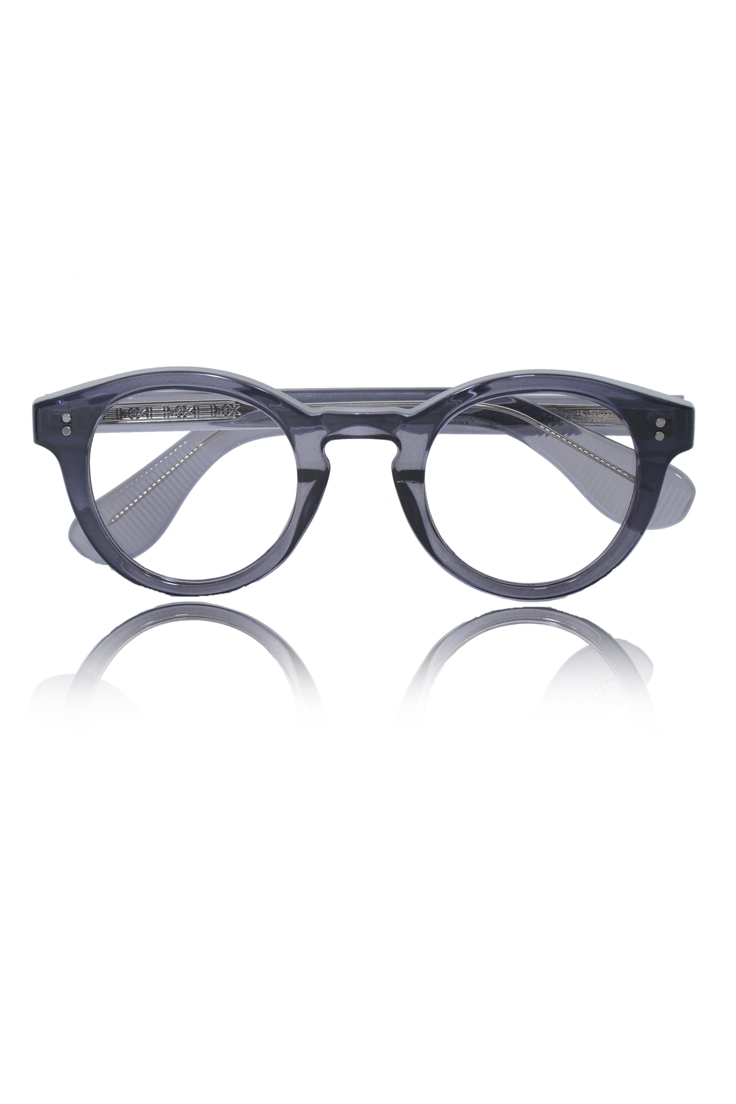 Jodykoes Founder's Edition Round Frame | Premium Pure Acetate Sheet Eyeglasses Frame (Crystal Gray)