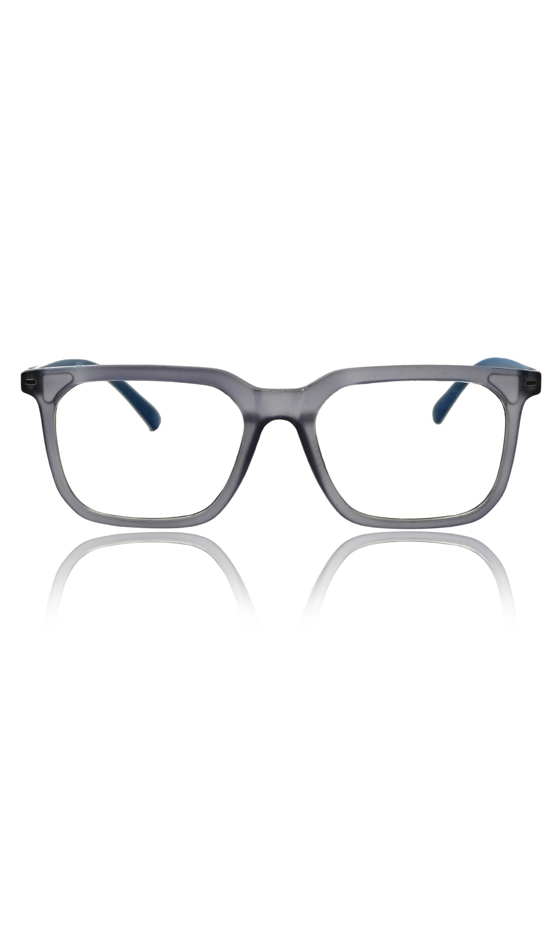 Jodykoes® Colour Frame Series: Stylish Square Spectacle Frames with Blue Ray Protection and Anti-Glare Glasses for Men and Women (Frosted Grey Blue) - Jodykoes ®