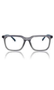 Jodykoes® Colour Frame Series: Stylish Square Spectacle Frames with Blue Ray Protection and Anti-Glare Glasses for Men and Women (Frosted Grey Blue)