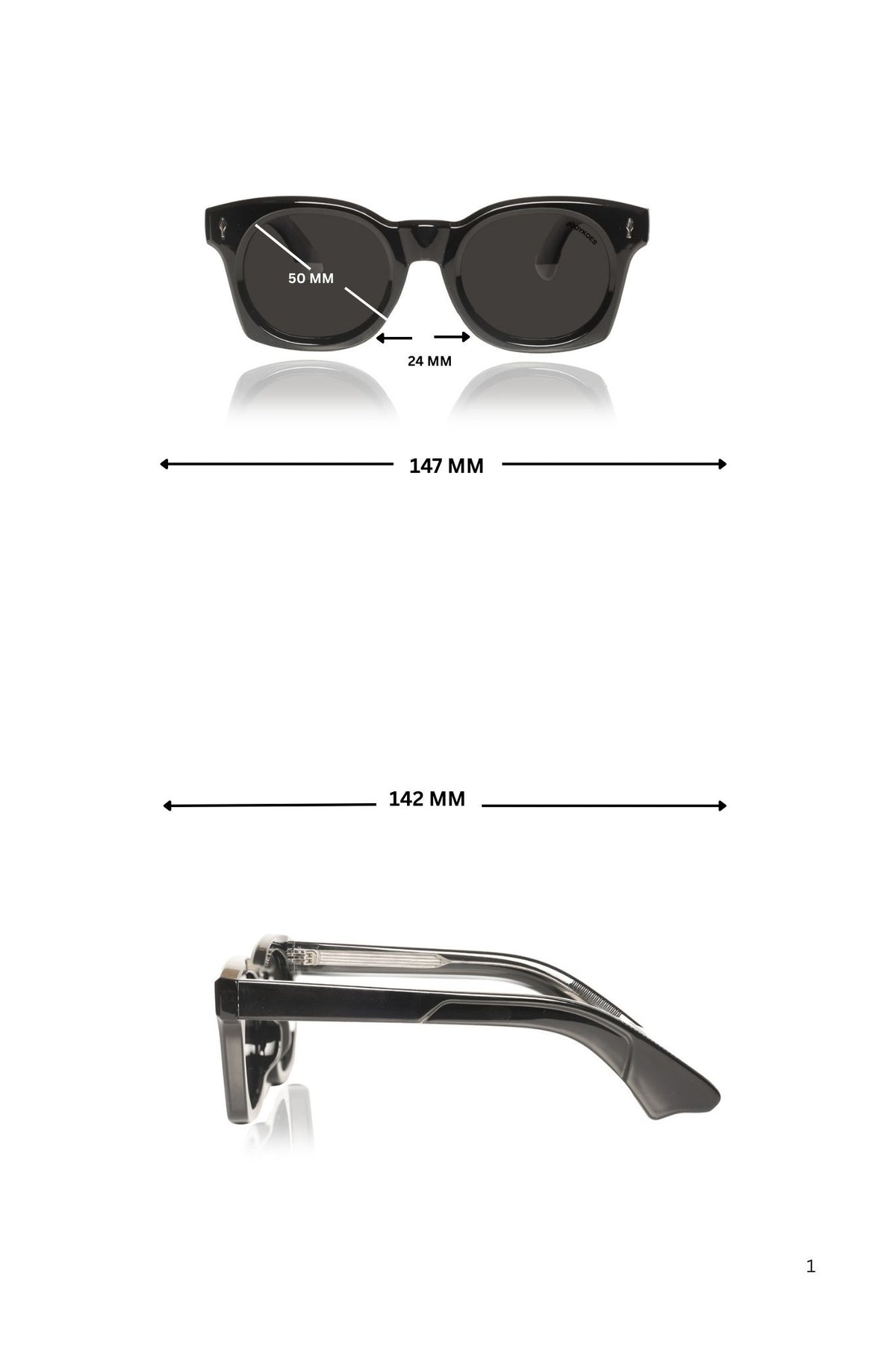 Jodykoes Legacy Premium Square Round Polarized Pure Acetate Sunglasses