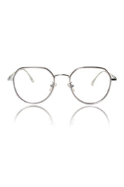 Jodykoes® Premium Series Round-Flat Top Eyewear Eyeglasses Spectacles Frame for Men and Women (Transparent)