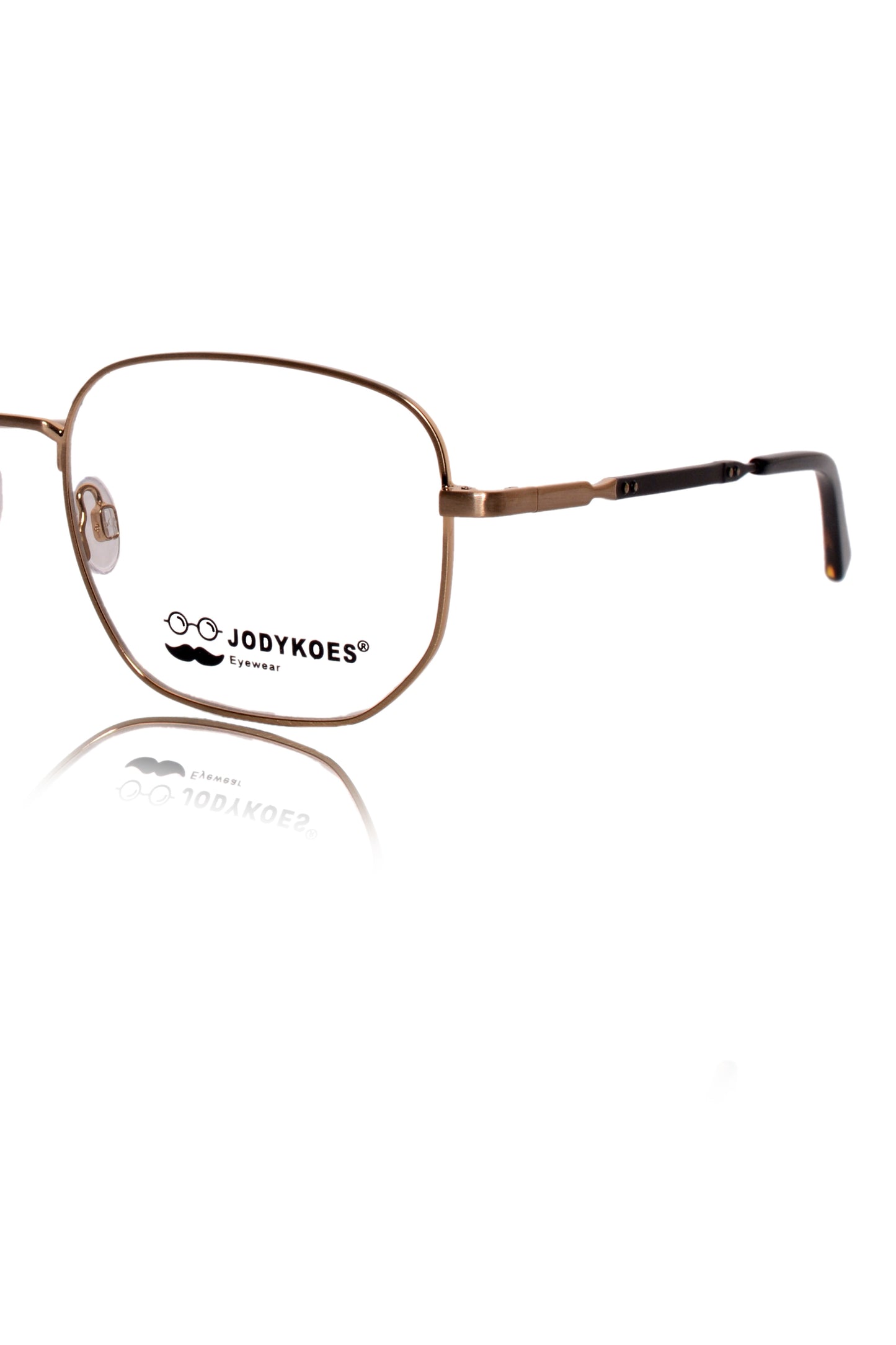 Jodykoes Luxury Series : Pure Titanium Metal Spectacle Eyeglasses | New Shape Square Metal Eyewear Frame (Matte Gold)