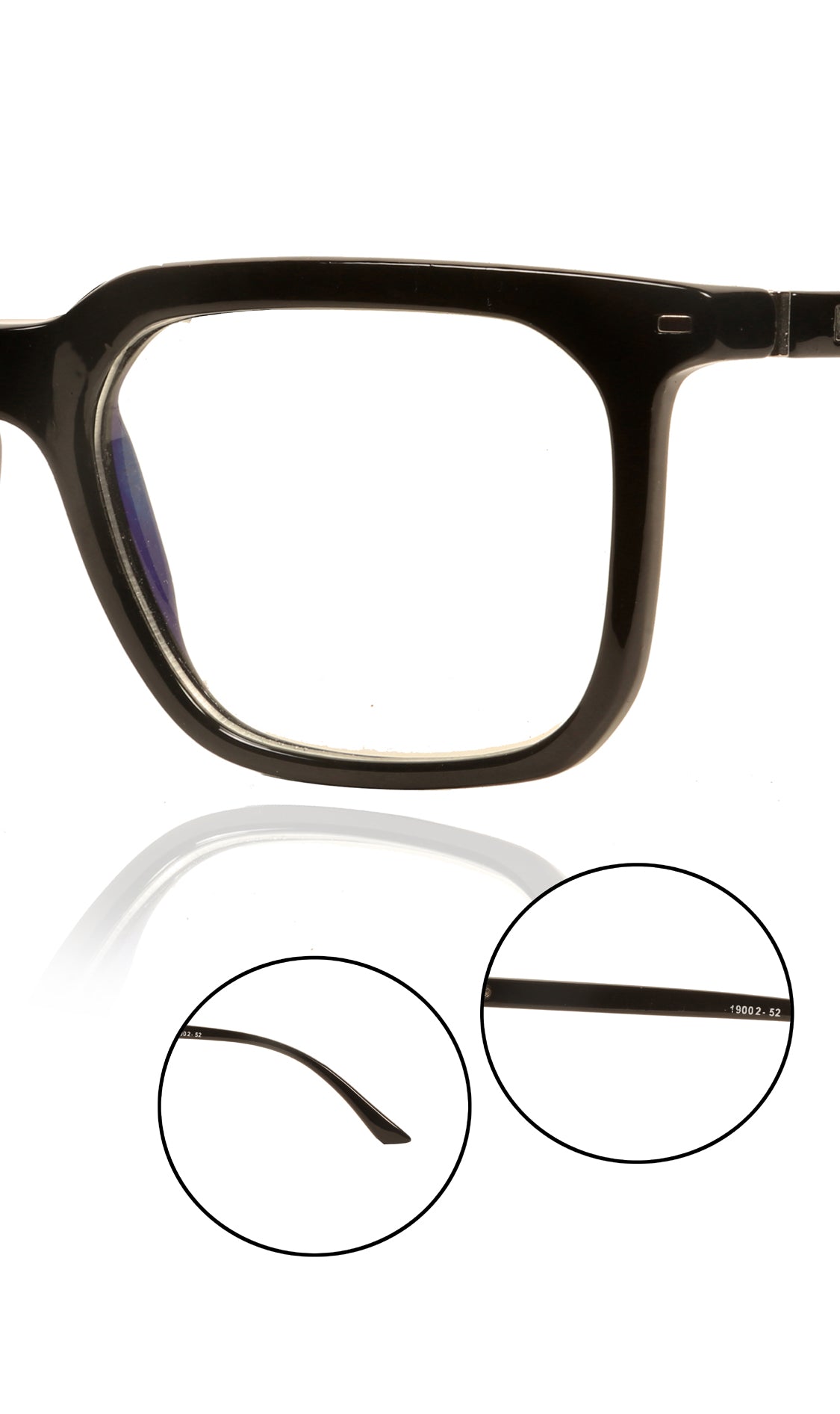 Jodykoes® Colour Frame Series: Stylish Square Spectacle Frames with Blue Ray Protection and Anti-Glare Glasses for Men and Women (Black)
