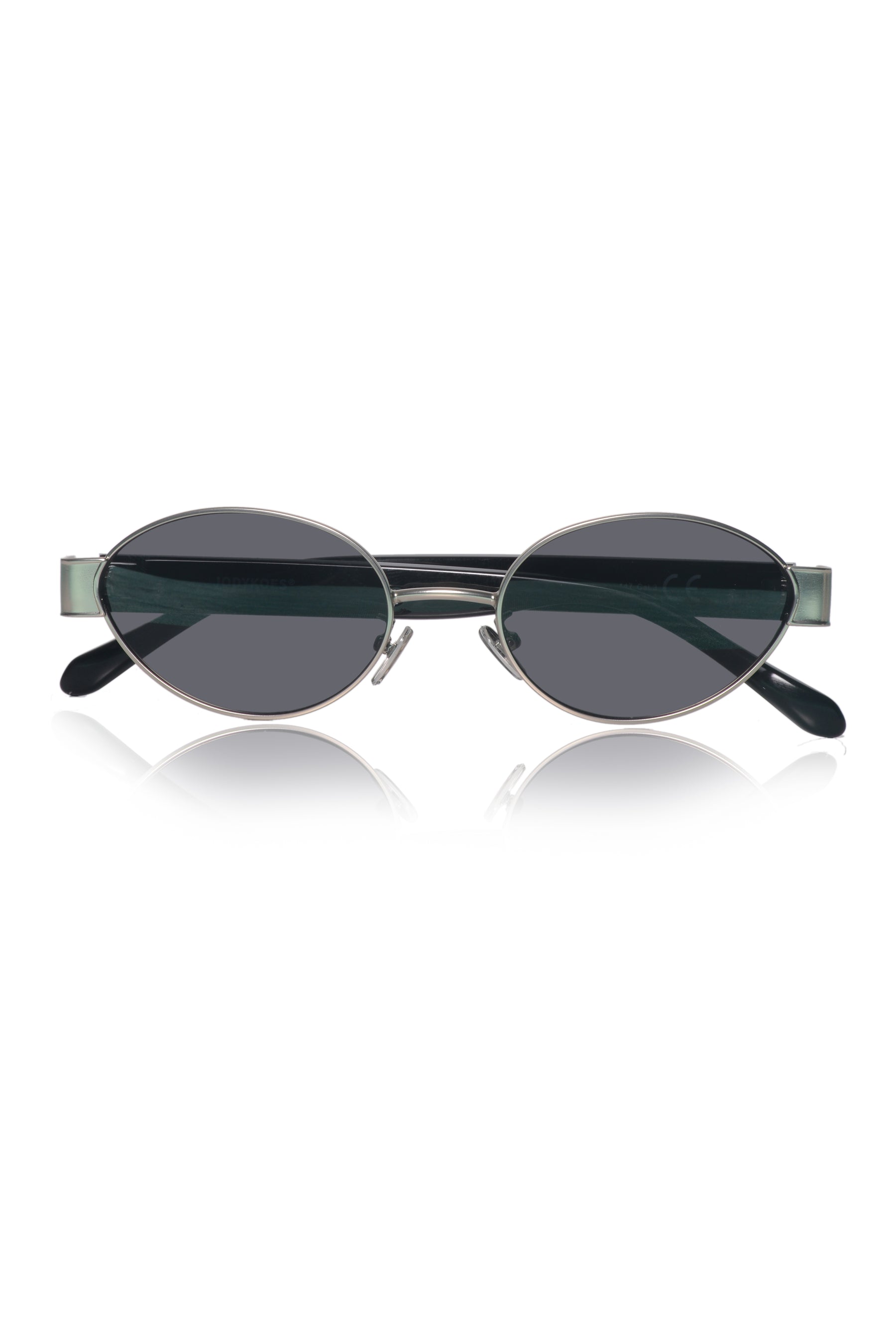 Jodykoes Legacy Metal Oval Sunglasses – UV400 Polarized (Silver)